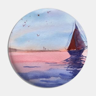 Sailboat in the sea Pin