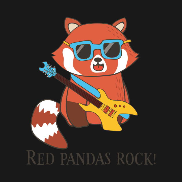 Red Pandas Rock, Funny Cute Red Panda by Dreamy Panda Designs