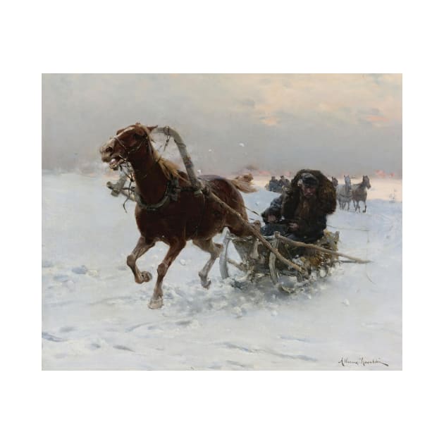 Sledding Caravan by Alfred Kowalski by Classic Art Stall