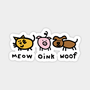 Cute Animals Noisy Cat Pig Dog Magnet