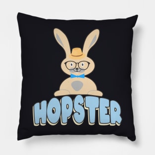 Funny Hipster Bunny Pillow