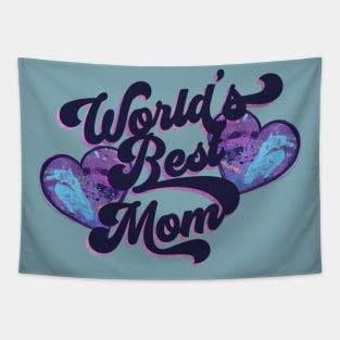 World's Best Mom Rad Hearts Tapestry