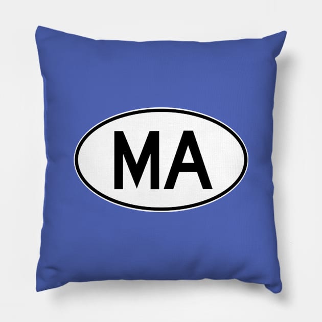 Massachusetts (MA) Oval Pillow by Vidision Avgeek