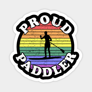 SUP Proud Paddler Retro LGBT Magnet