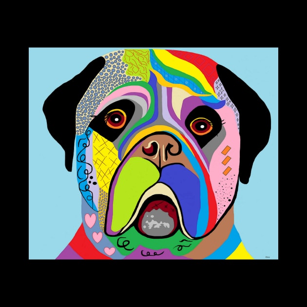 Colorful Mastiff by EloiseART