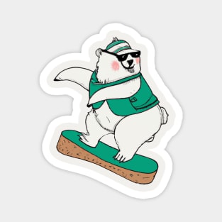 Cool Snowboard Bear for Ski Lover Mountain Skier Magnet