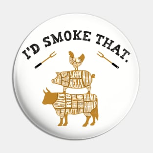 I'd Smoke That Cow Chicken Pig Funny Grilling Pin