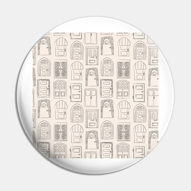 Seamless pattern. Collection of old door icon Pin by AnaMOMarques