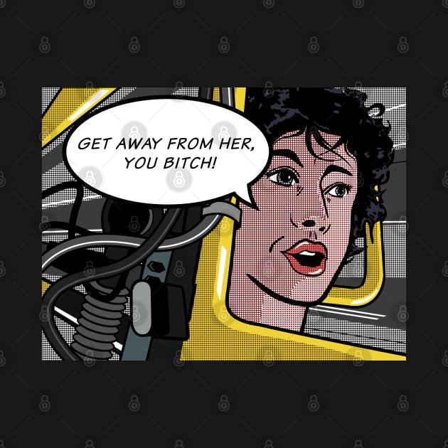 Ellen Ripley in Aliens as Roy Lichtenstein Pop Art by luigi-tarini