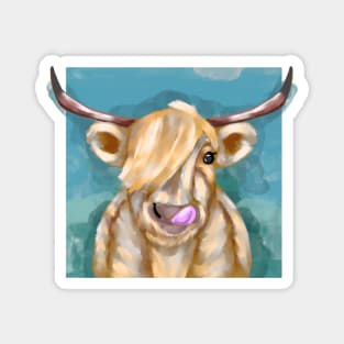 Blonde cow Magnet