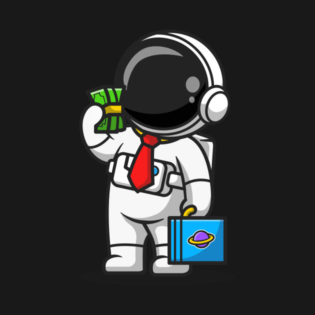 Cute Astronaut Employee With Salary Cartoon by Catalyst Labs