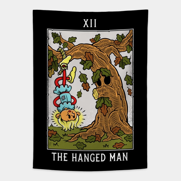 Hanged Man - Mystical Medleys - Vintage Cartoon Tarot Tapestry by Mystical Medleys