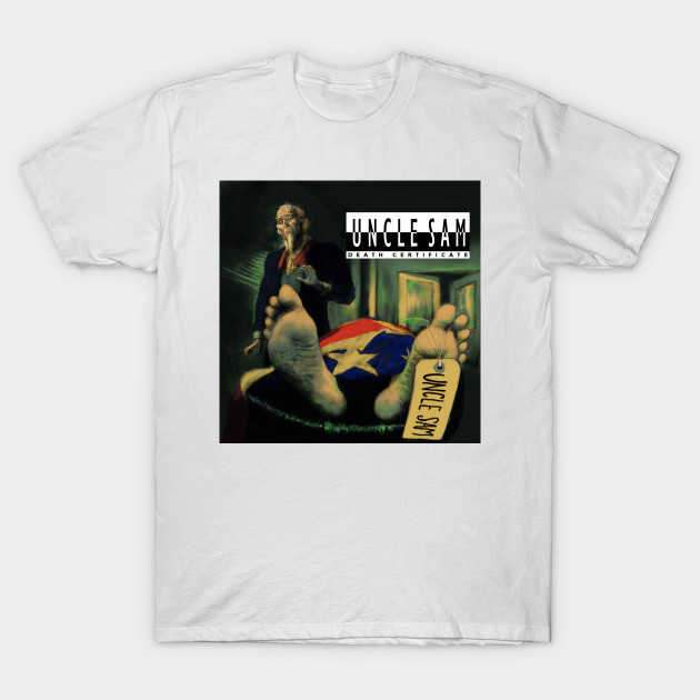 Dc S Uncle Sam On Ice Cube S Death Certificate Album Cover Parody T Shirt Teepublic