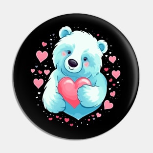 Polar Bear Valentine Day Pin
