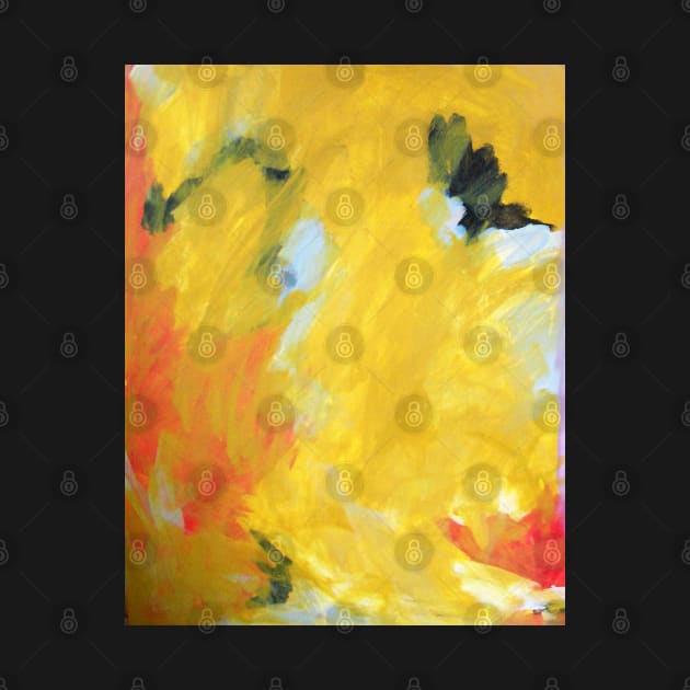 Abstract Yellow flower by Owl Canvas