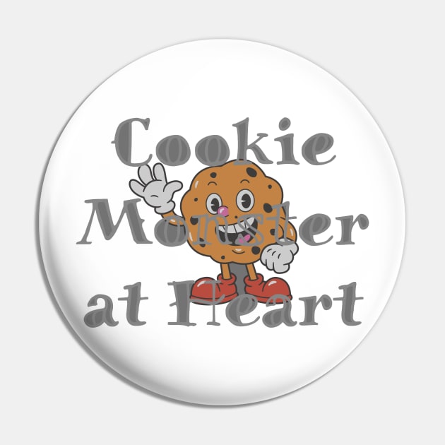 Cookies Monster at Heart Pin by a2nartworld