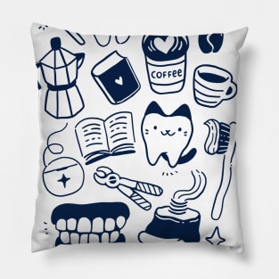 For dentist who loves cats, books and coffee Pillow