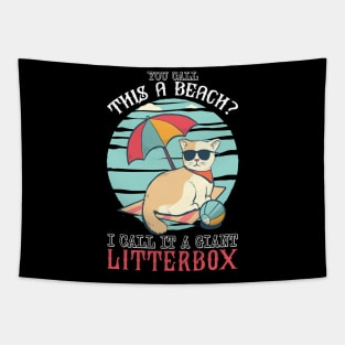 Cat Beach Giant Litterbox Cat Holiday Vacation Summer Tapestry