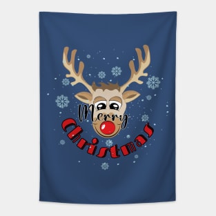 Reindeer Merry Christmas Tapestry