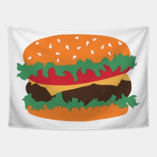 Burger Hand Cut Paper Cheeseburger Lettuce Tomato Sesame Seeds Tapestry