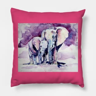 Elephant with baby Pillow