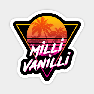 Milli Vanilli - Proud Name Retro 80s Sunset Aesthetic Design Magnet