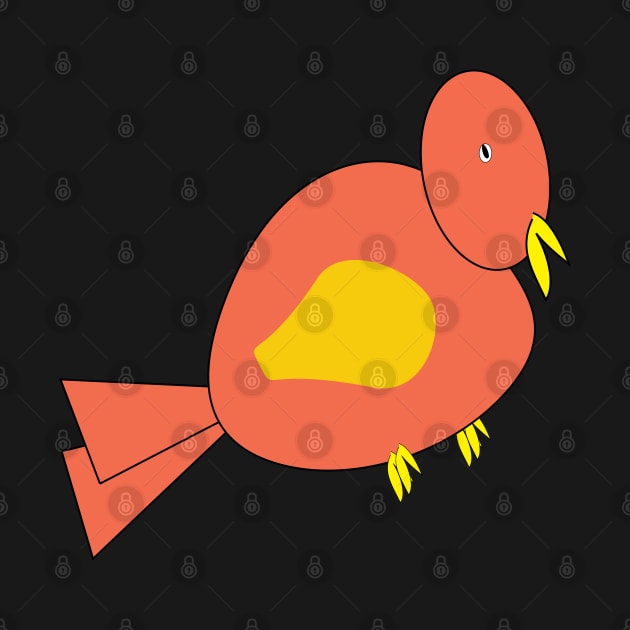 Red bird with yellow beak doodle by 4wardlabel