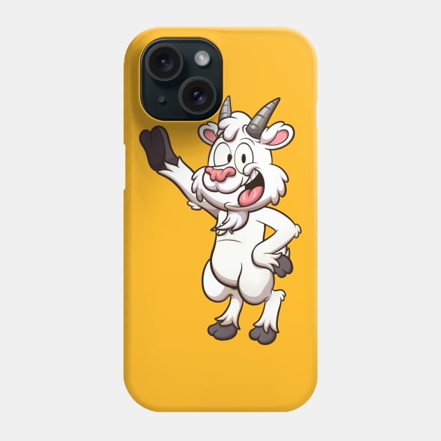 Friendly Smiling Cartoon Goat Phone Case by TheMaskedTooner