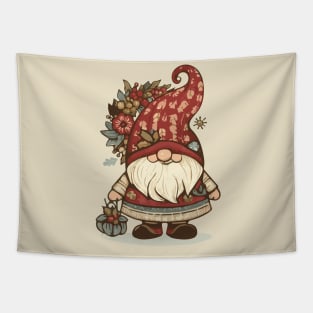 Cottagecore Santa Gnome Tapestry