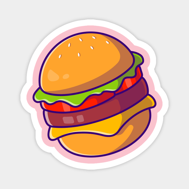 Cheese Burger Cartoon Magnet by Catalyst Labs