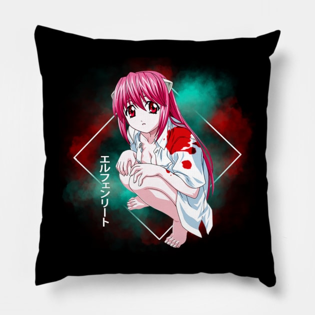 Innocence And Darkness Elfen Lied Manga's Visual Dichotomy Pillow by Super Face