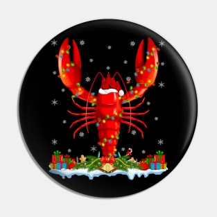 Crawfish Lover Family Matching Santa Hat Crawfish Christmas Pin