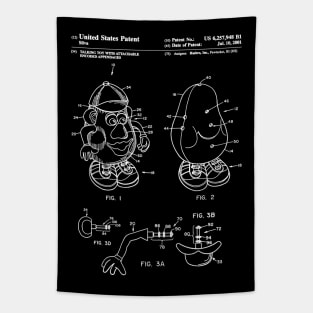 Mr.Potato Head Patent White Tapestry