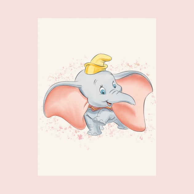 Dumbo watercolor by HandmindArt