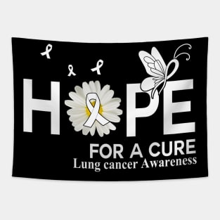 Hope For A Cure Butterfly Flower Lung cancer Tapestry