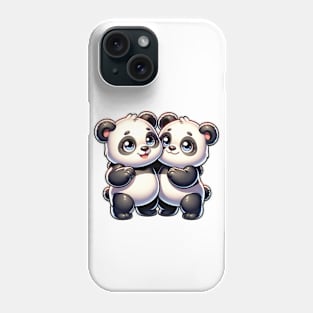 Pandas hugging. Phone Case