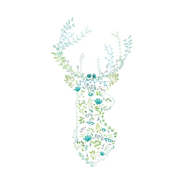 floral deer by swirlydesign