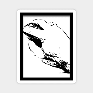 Black white design of hand with mouse Magnet