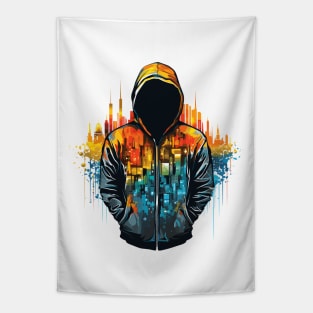 Mistery Shadow Hacker Gamer Urbain City Life Tapestry