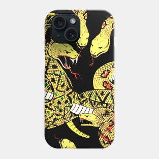 World of Pitons and Yellow Coiled Snakes Phone Case