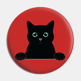 Black sad cat Pin