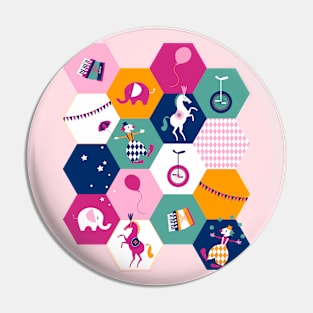 circus hexagons pink and turquoise Pin