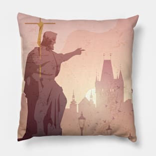 Czech. Retro travel poster Pillow