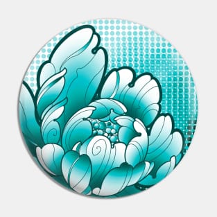 turquoise peony flower Pin