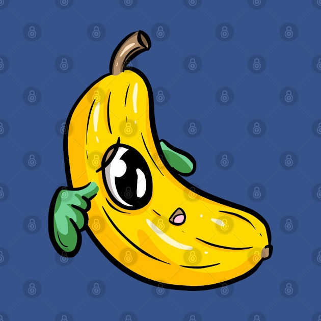 Cartoon Banana Fruit With Wings by Squeeb Creative