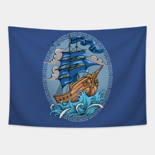 Adventure Wild Sea Sailing Ship Tapestry