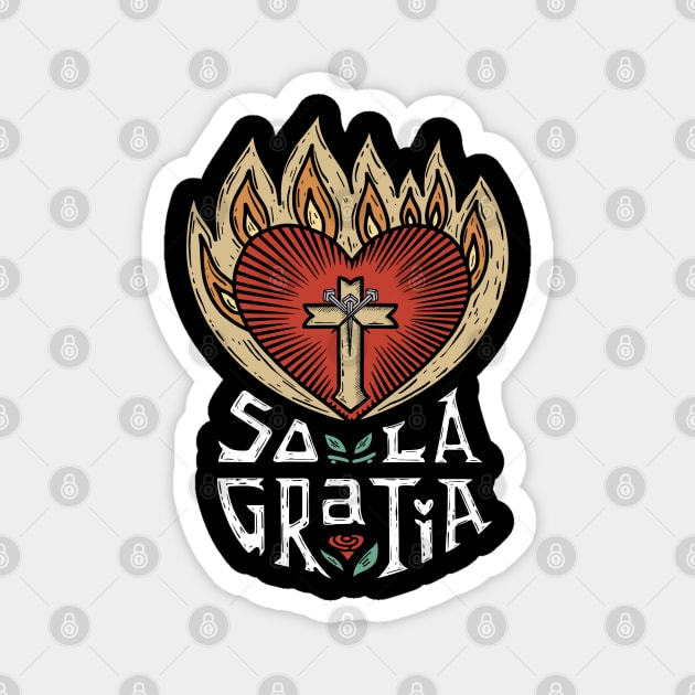 sola gratia, by grace alone - acts 15:11 Magnet by SHEPHERDboi