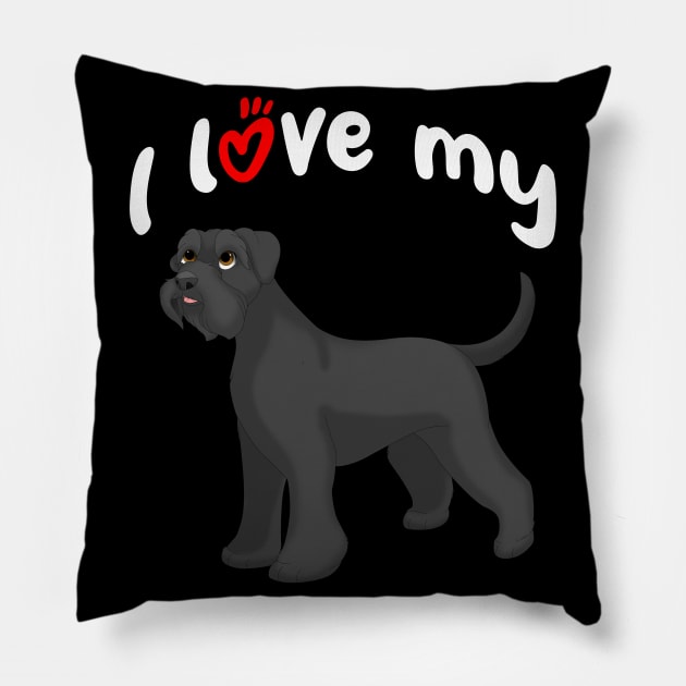 I Love My Giant Schnauzer Dog Pillow by millersye