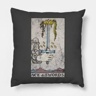 Ace of swords (distressed) Pillow