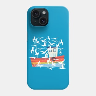 Boat and a Flock of Seagulls Phone Case